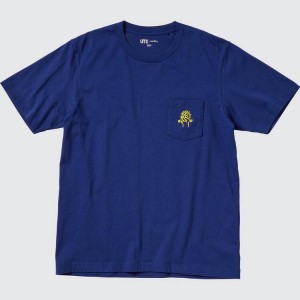 Camiseta Uniqlo Keith Haring Ut Estampadas Hombre Azules | 26573-OPCH
