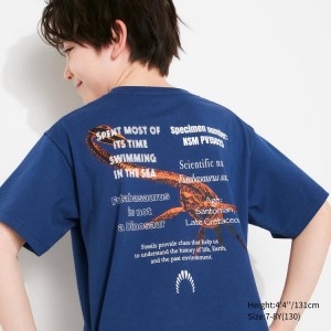 Camiseta Uniqlo National Museum Of Nature And Science Tokyo Ut Estampadas Niños Azules | 34986-YDBK