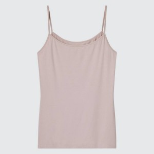 Tops Uniqlo Heattech Thermal Camisole Mujer Beige | 69427-QZLY